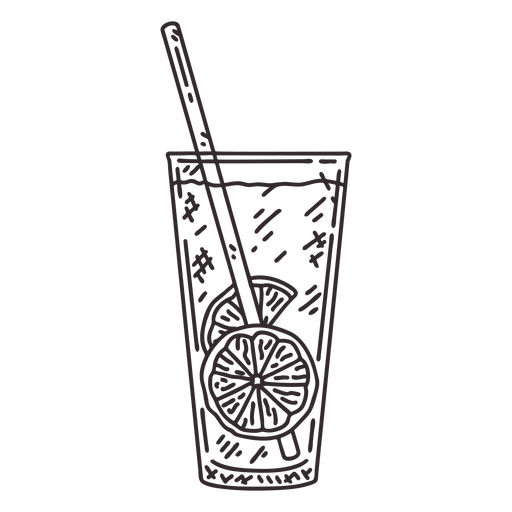 Limonade-Glas-Kontur-Symbol PNG-Design