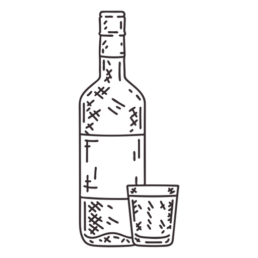 Symbol für Trinkflasche und Glas PNG-Design