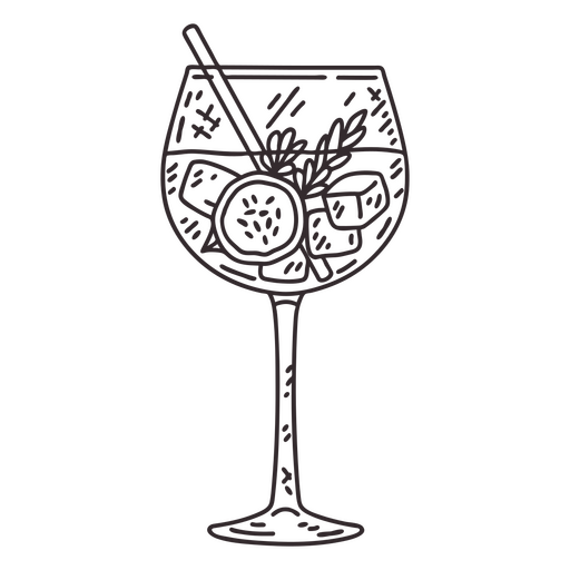 Cold cocktail glass PNG Design