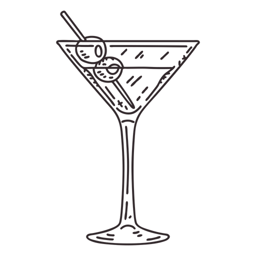 Ausgefallenes Cocktailglas PNG-Design