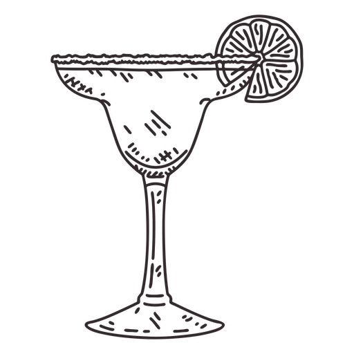 Zuckerhaltiges Cocktailglas PNG-Design