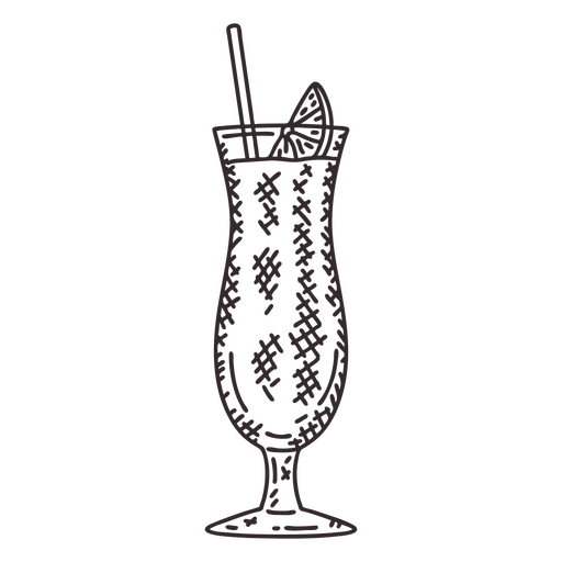 Full cocktail tall glass PNG Design