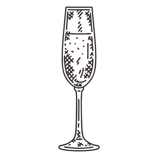 Detailed champagne glass icon PNG Design