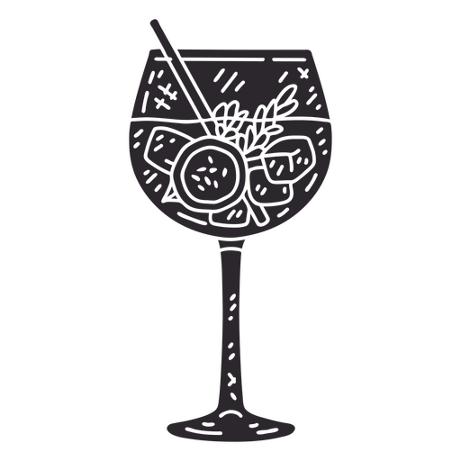 Cocktail glass cutout PNG Design