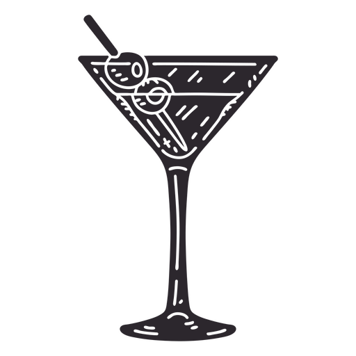 Detailed cocktail cutout PNG Design