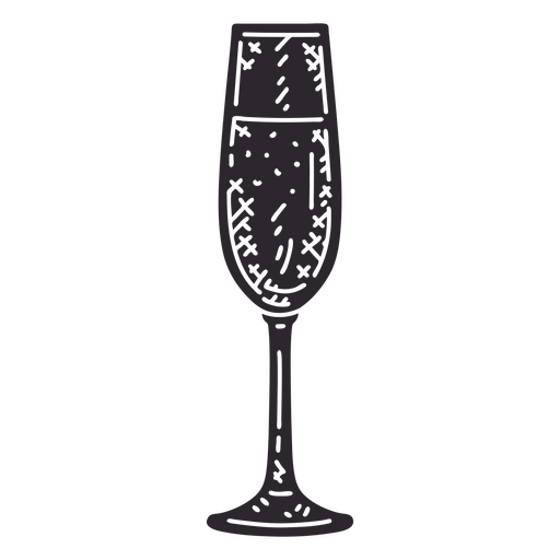 Detailed champagne glass PNG Design