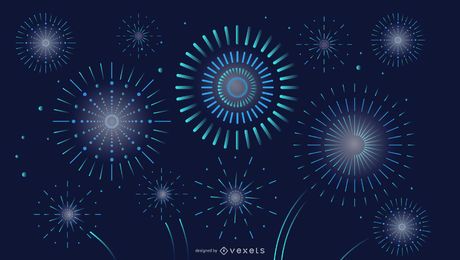 Night Sky Fireworks Background Vector Download