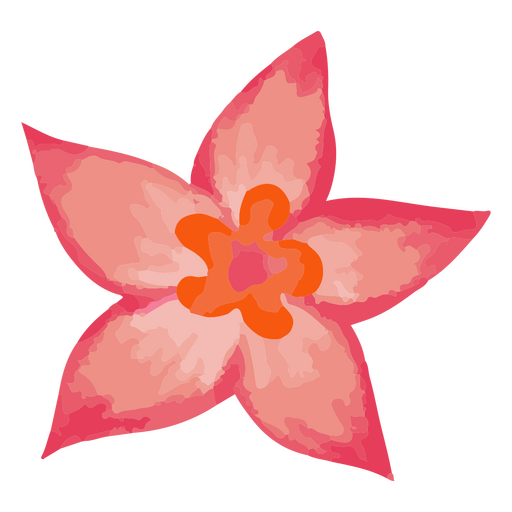 Red lilly watercolor icon PNG Design