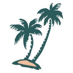 Palm trees on sand icon PNG Design