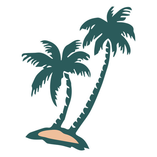 Palm trees on sand icon PNG Design