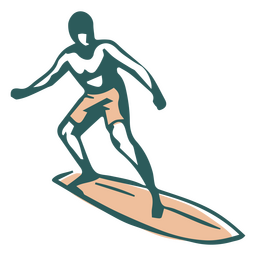 Surfista em um personagem de prancha Desenho PNG