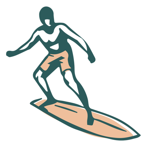 Surfista em um personagem de prancha Desenho PNG