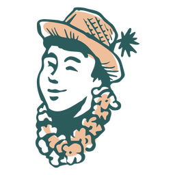 Man hawaiian floral necklace PNG Design