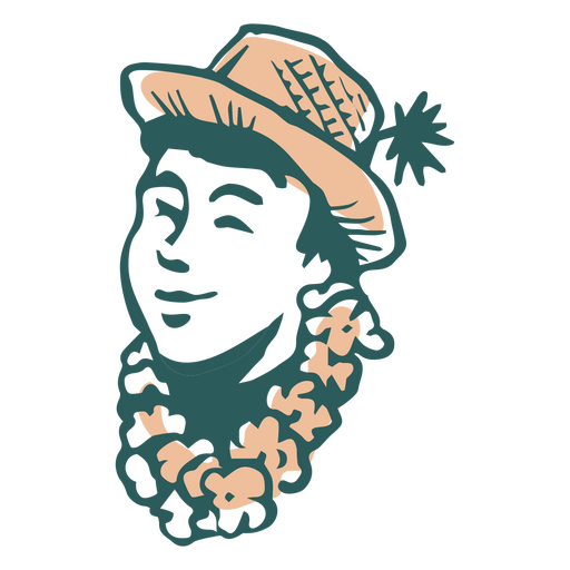 Man hawaiian floral necklace PNG Design