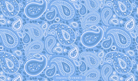 Leopard Paisley-blaues nahtloses Muster