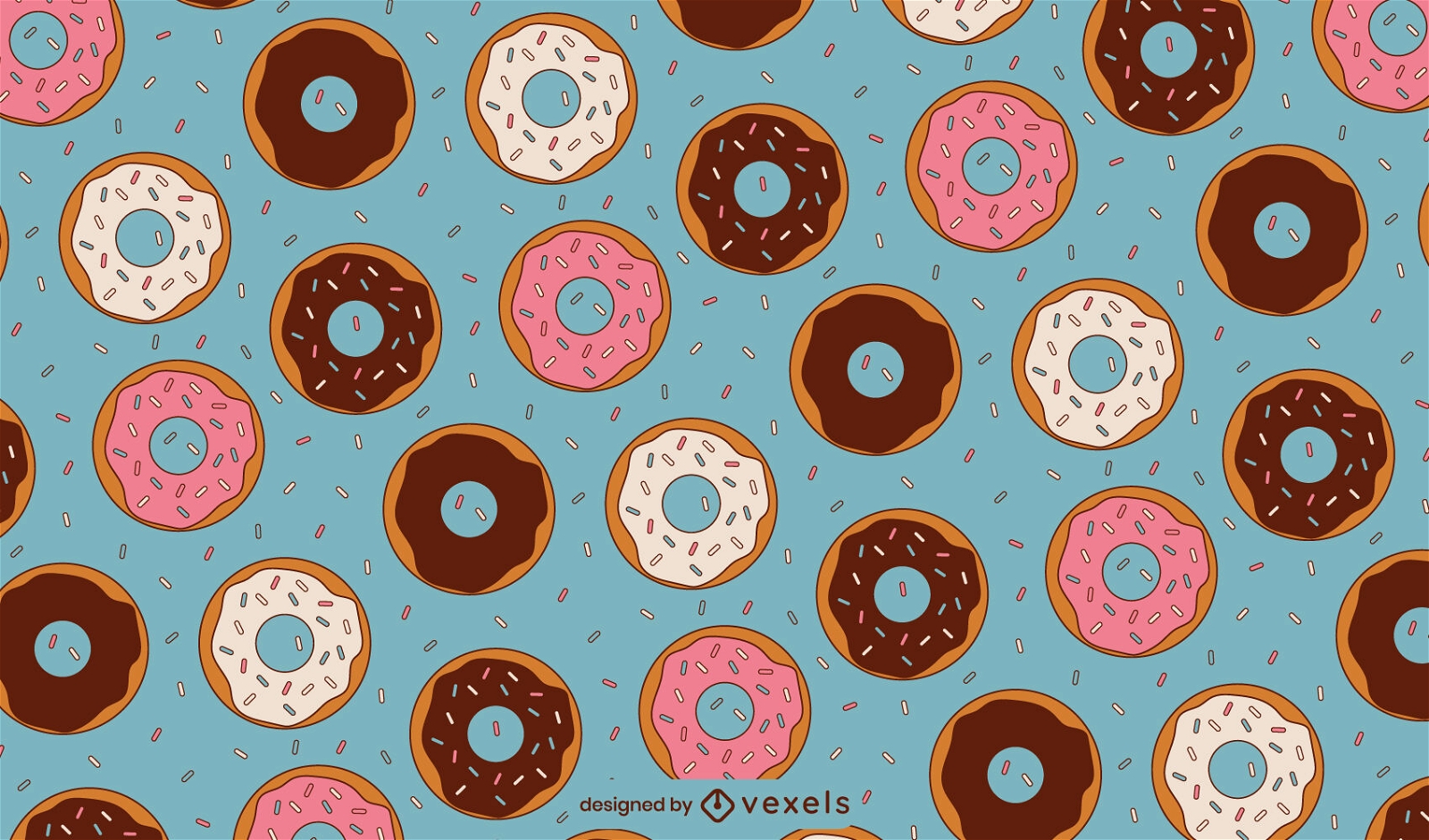 Donut sweet pastries food pattern design