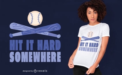 Diseño de camiseta azul con cita de béisbol