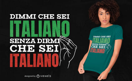 Diseño de camiseta italiana con gesto de mano.