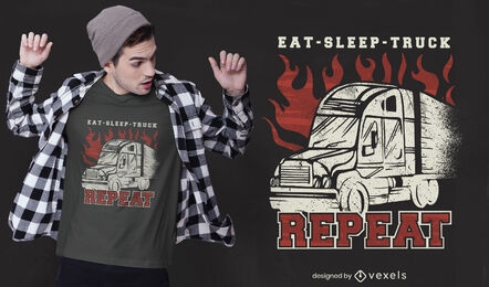 Truck transport routine t-shirt design