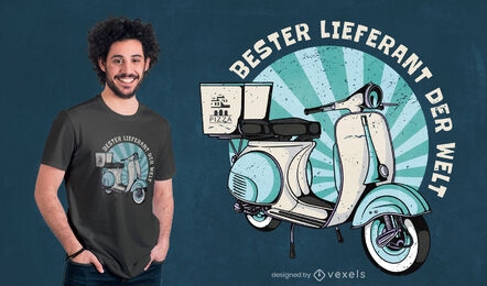 Diseño de camiseta de moto de entrega.