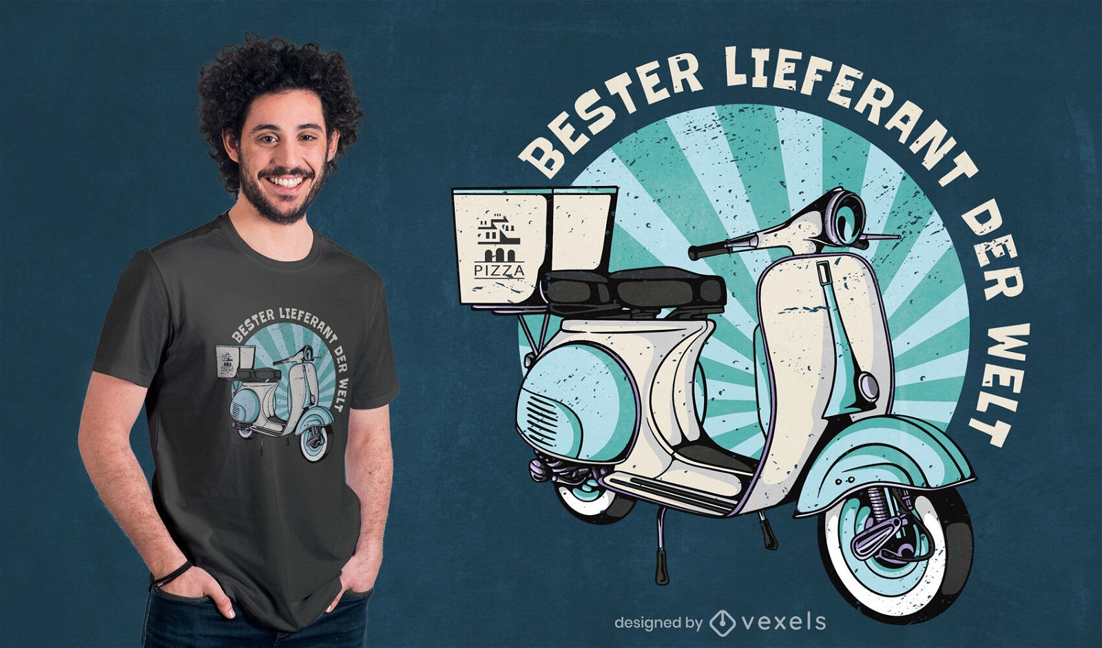Design de t-shirt para motos de entrega
