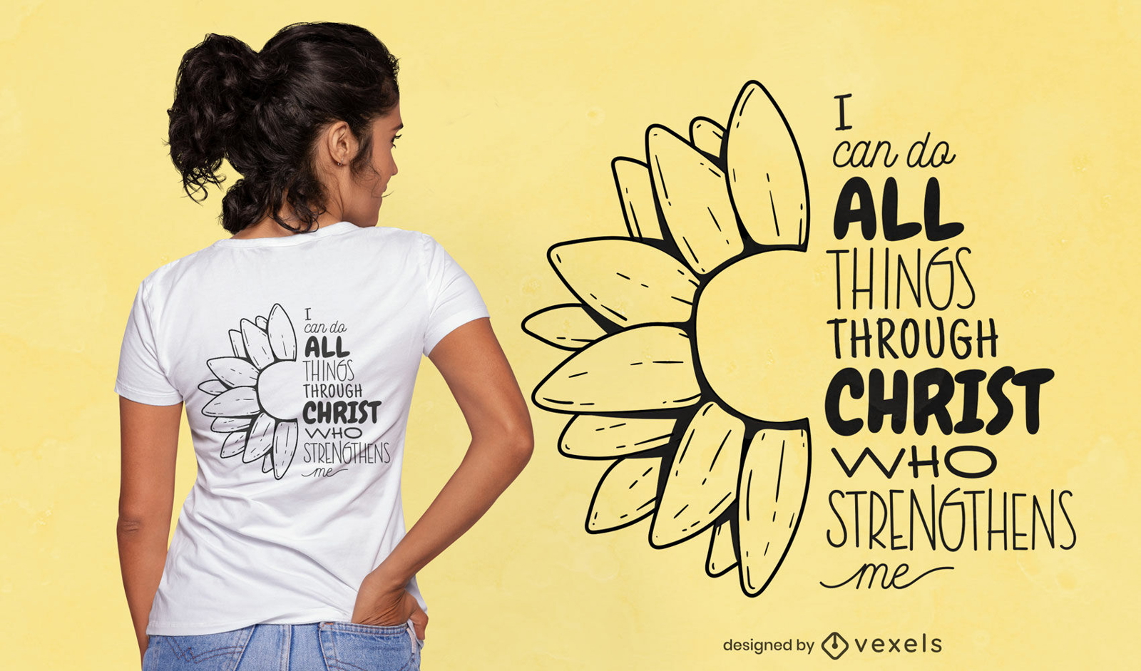 T-Shirt-Design mit christlichem religiösem Zitat