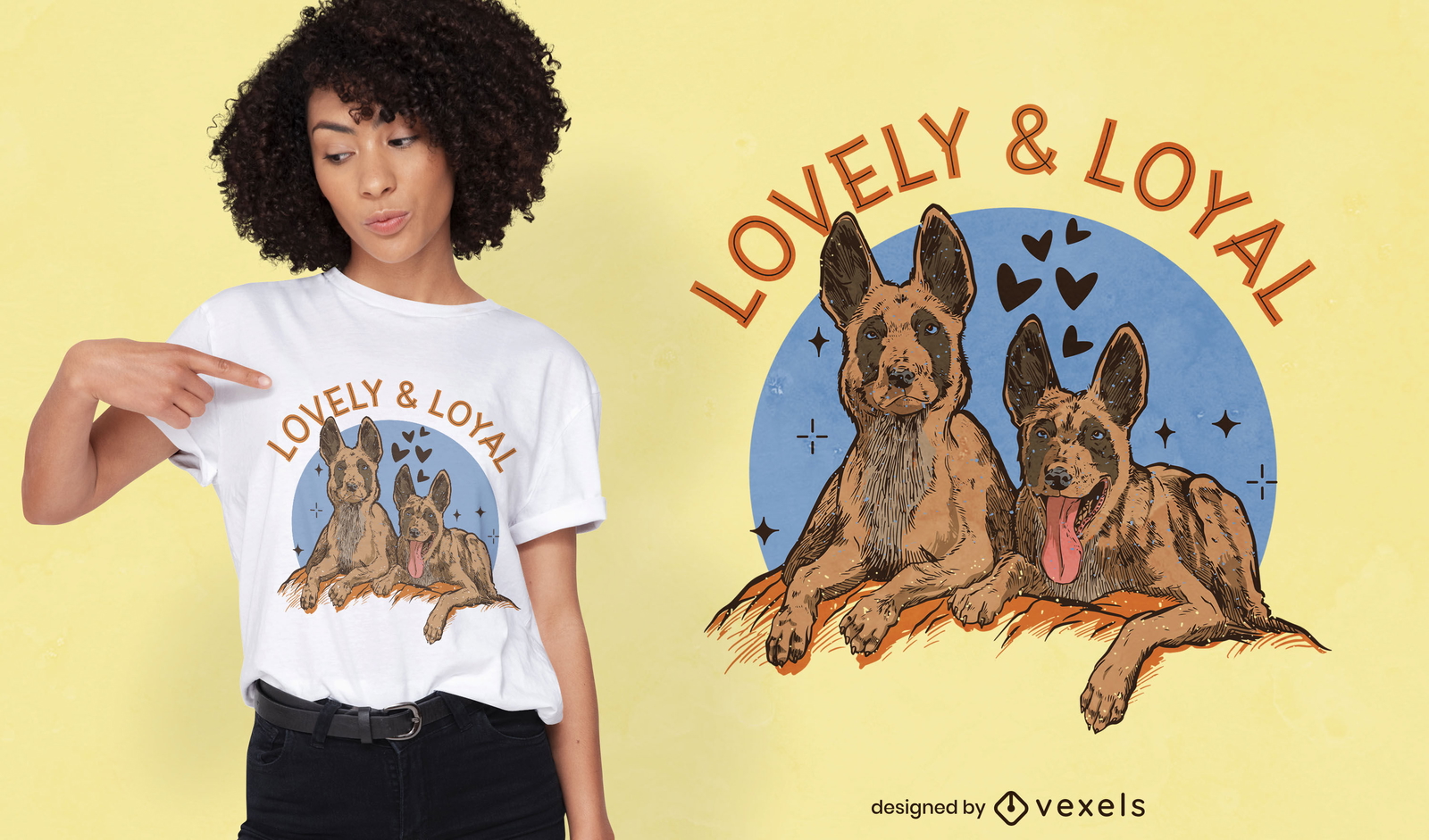 Diseño de camiseta de retratos de animales de perro lindo