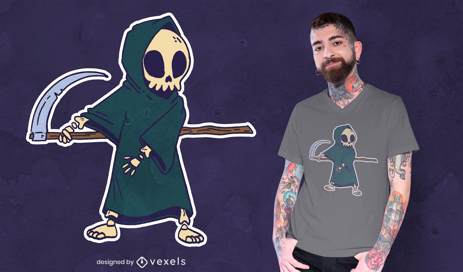 Grim reaper flossing t-shirt design
