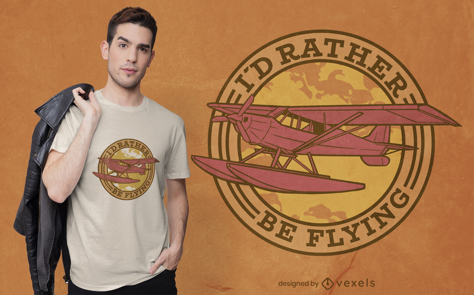 Design de t-shirt do emblema de vôo de avião