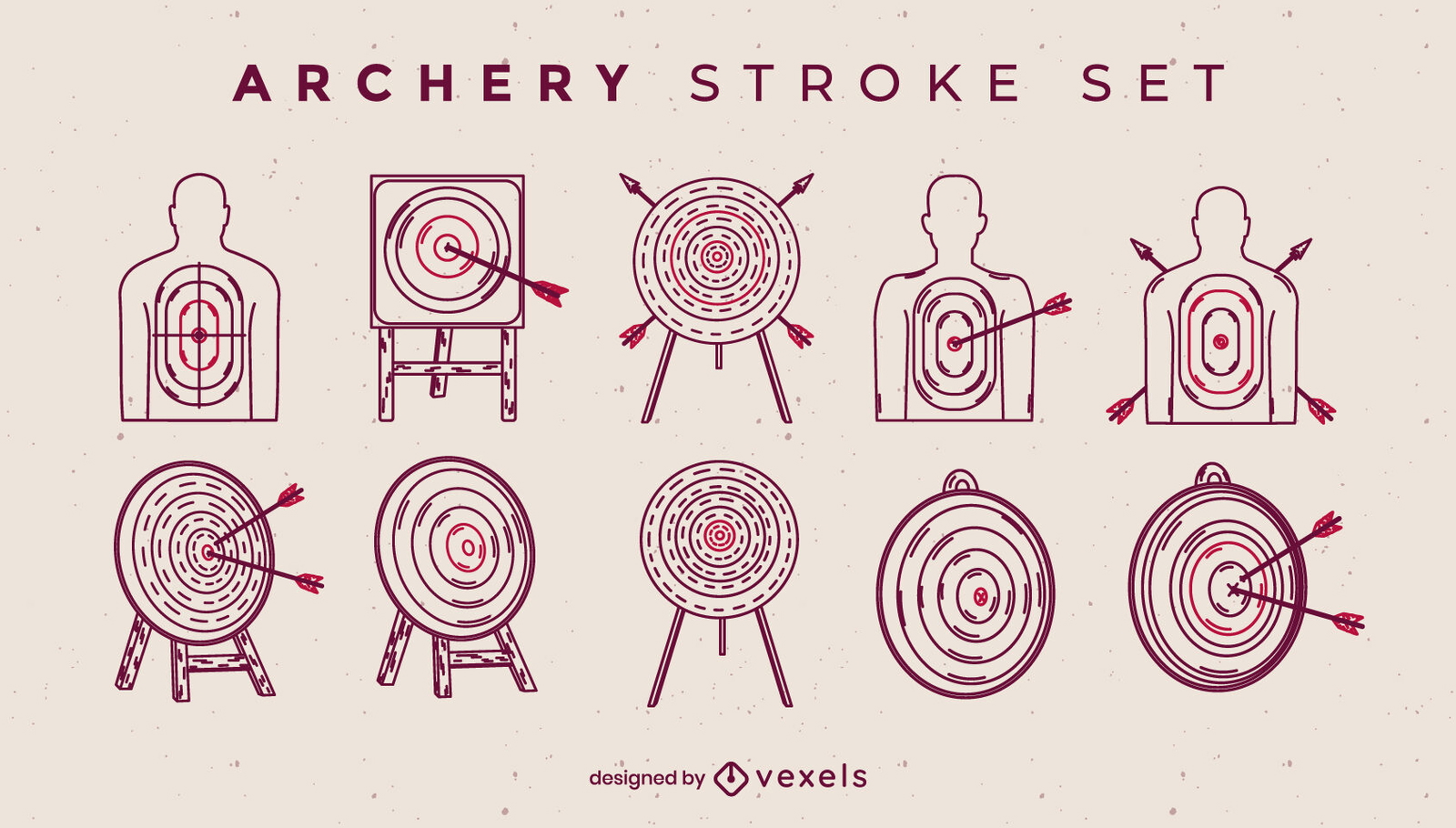 Bogenschießen-Ziele und Pfeil-Stroke-Set