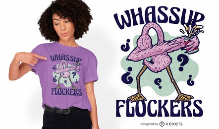 Design de t-shirt do pássaro flamingo