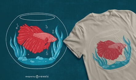 Fisch im Fischglas-T-Shirt-Design