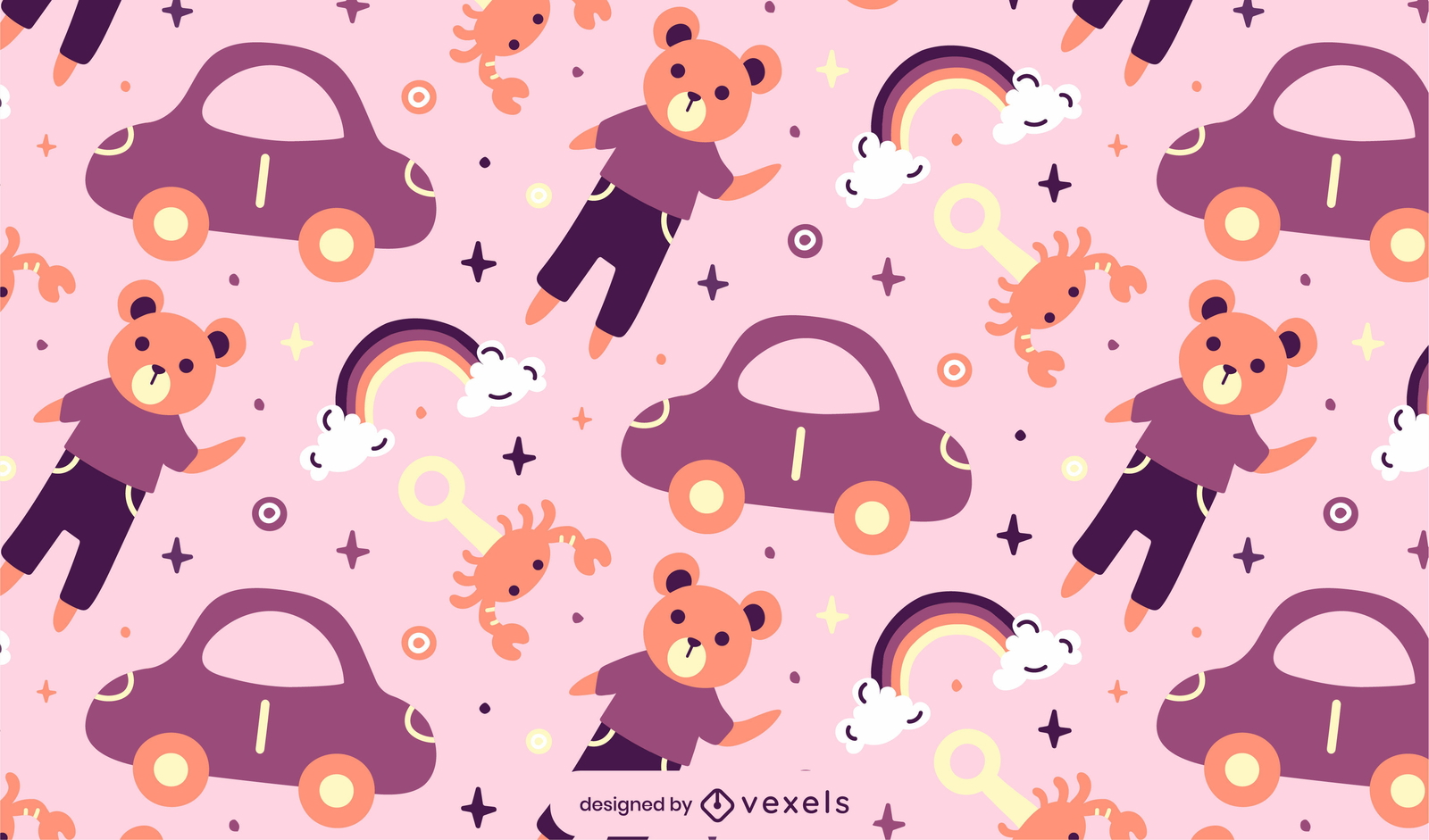 Kid toys flat pattern design