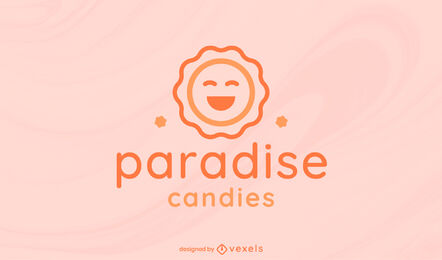 Happy sun stroke logo template
