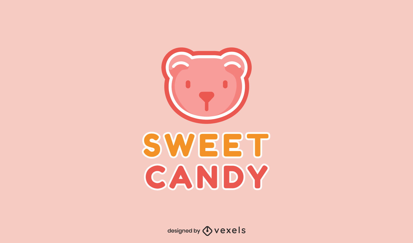 Gummy bear candy logo template