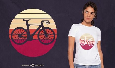 Diseño de camiseta retro de silueta de bicicleta