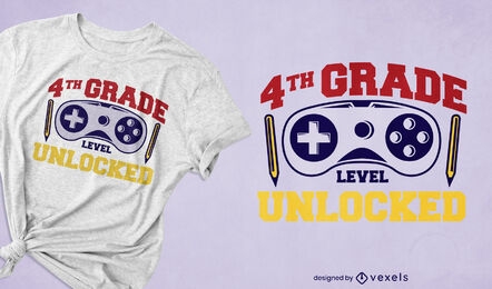 Diseño de camiseta de educación de cuarto grado.