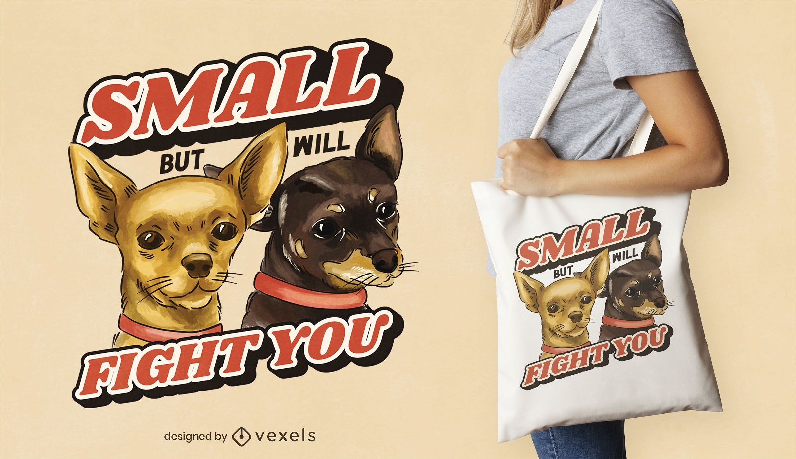 Chihuahua dogs tote bag design