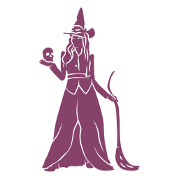 Witch skull silhouette PNG Design Transparent PNG