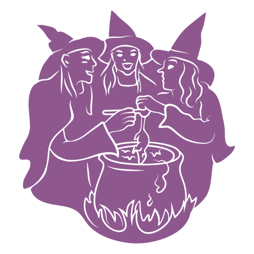 Design PNG E SVG De Desenho Simples De Coven De Bruxas Fofas De