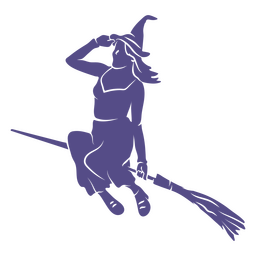 Silhouette des fliegenden Besens der Hexe PNG-Design