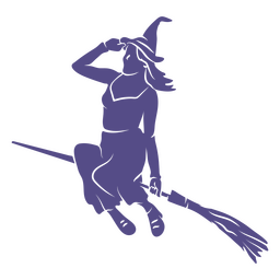 Witch flying broom silhouette PNG Design Transparent PNG