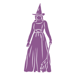 Witch broom Halloween silhouette PNG Design