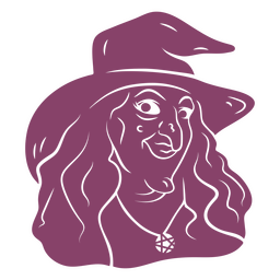 Silhueta de criatura mágica de chapéu de bruxa Desenho PNG