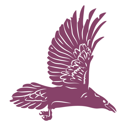 Flying crow cutout PNG Design