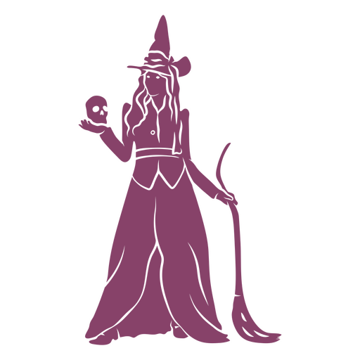 Bruxa jovem com vassoura Desenho PNG