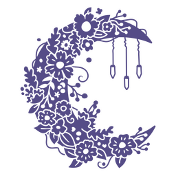 Lua de bruxaria ornamental Desenho PNG
