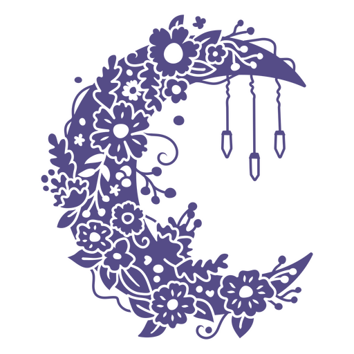 Ornamental witchcraft moon PNG Design