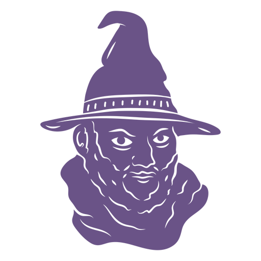 Bearded wizard with hat PNG Design
