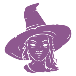 Witch with hat cutout PNG Design Transparent PNG